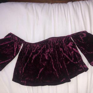 Velvet Off The Shoulder Crop